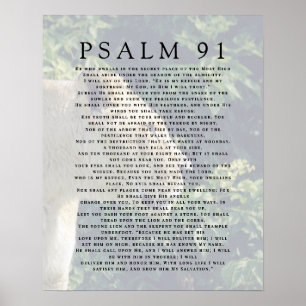 Psalm 91 Lion Head Christian Poster
