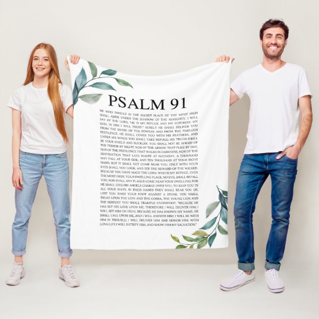 Psalm 91 NKJV Fleece Blanket (In Situ)