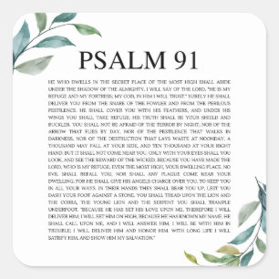 Psalm 91 NKJV Square Sticker