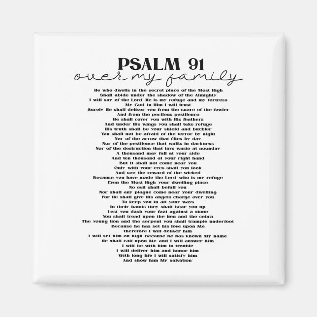 Psalm 91 Over Your Family Magnet (Front)