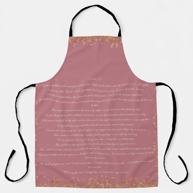 Psalm 91, Pink Scripture Christian Bible Verse  Apron (Front)