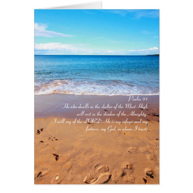 Psalm 91 , sandy beach card (Front)
