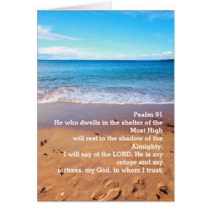 Psalm 91 , sandy beach card