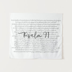 Psalm 91 Scripture Art Script Lettering Tapestry