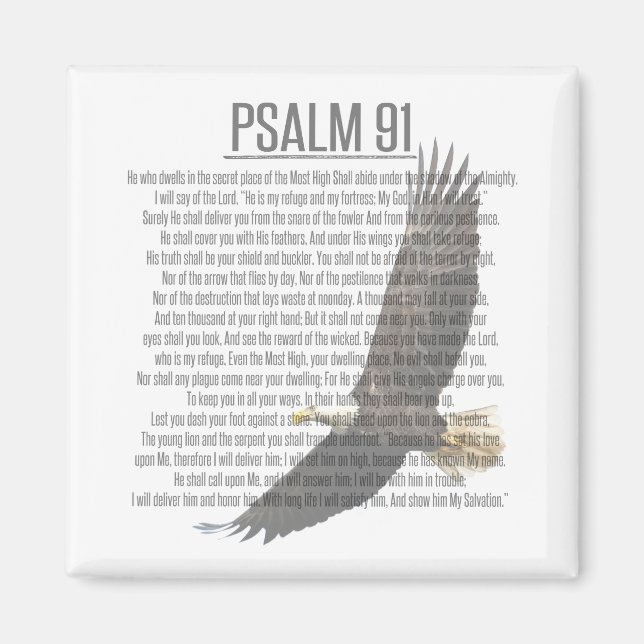 Psalm 91 Scripture Eagle Magnet for Home or Office (Front)
