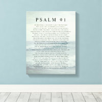 Psalm 91 Scripture Soft Aqua Blue Calm Beach