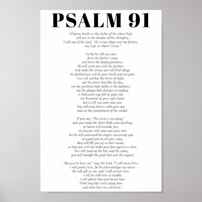 Psalm 91 Scripture The LORD is my refuge Poster (Front)
