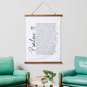 Psalm 91 Scripture Wall Hanging Minimal Art Tapestry