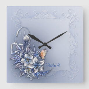 Psalm 91 &  Square Square Wall Clock