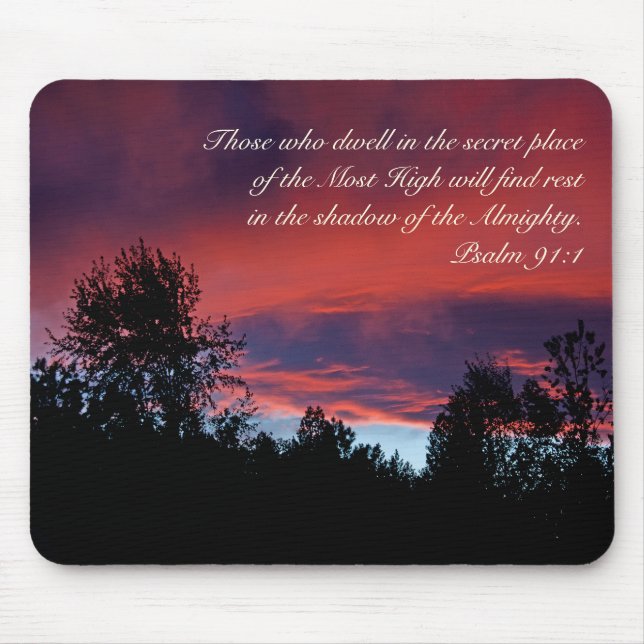 Psalm 91 Those who dwell in the secret place, Mouse Mat (Front)