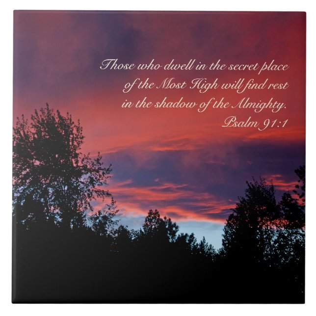 Psalm 91 Those who dwell in the secret place, Tile (Front)