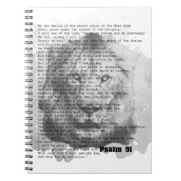 Psalm 91 Vintage Water Colour Lion Face Journal