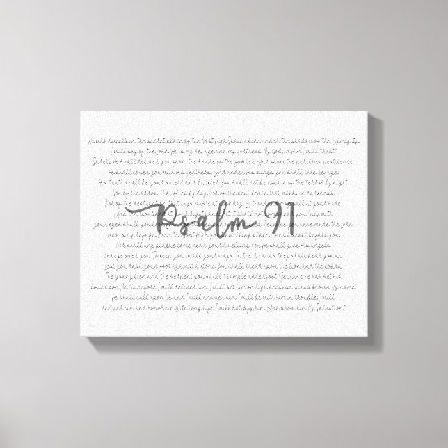 Psalm 91 Wall Art Scripture Canvas Design (Front)