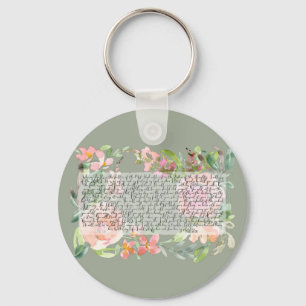 Psalm 91 watercolor scripture art key ring