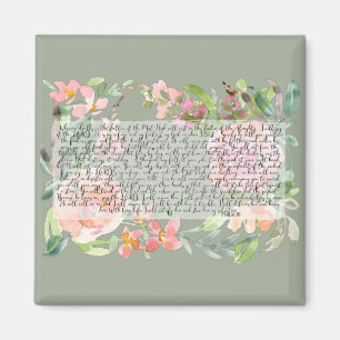 Psalm 91 watercolor scripture art  magnet