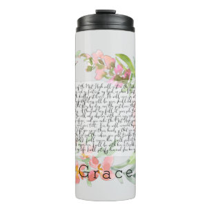 Psalm 91 watercolor scripture art magnet thermal tumbler