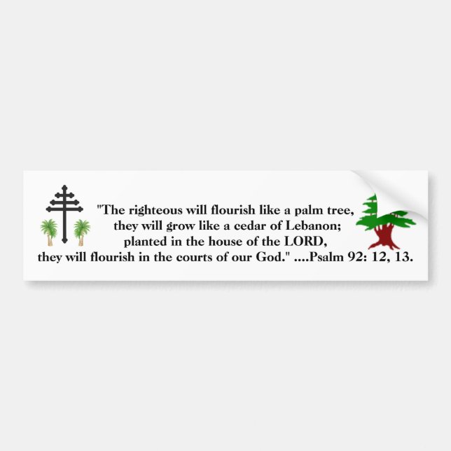 Psalm 92 Cedar of Lebanon Bumper Sticker (Front)