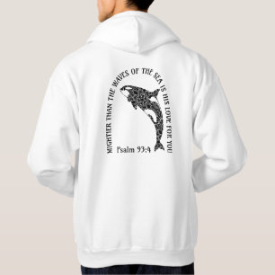 "Psalm 93:4 Mandala Orca Whale Hoodie Christian