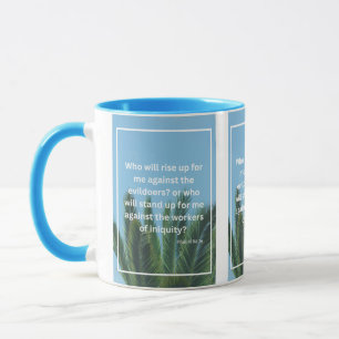 Psalm 94:16 KJV Bible Verse Pic Two-Tone Mug