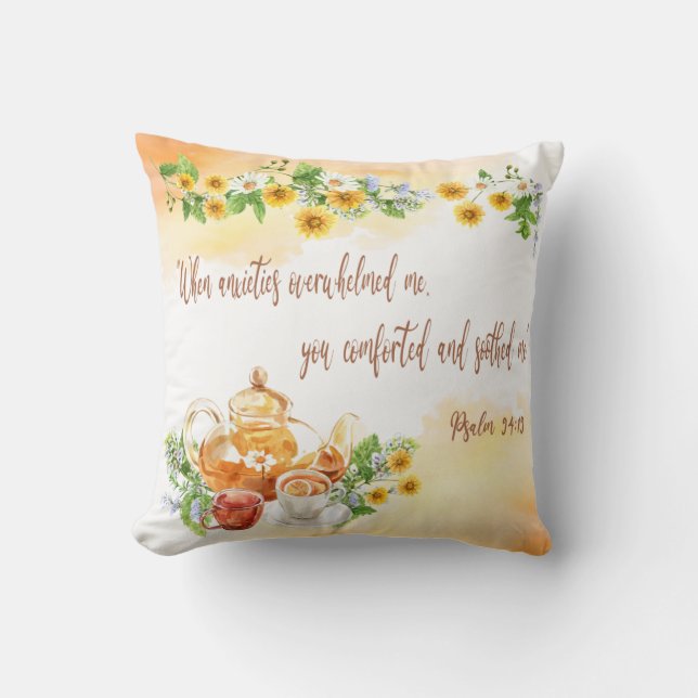 Psalm 94:19 Jehovah comforted me Cushion (Front)