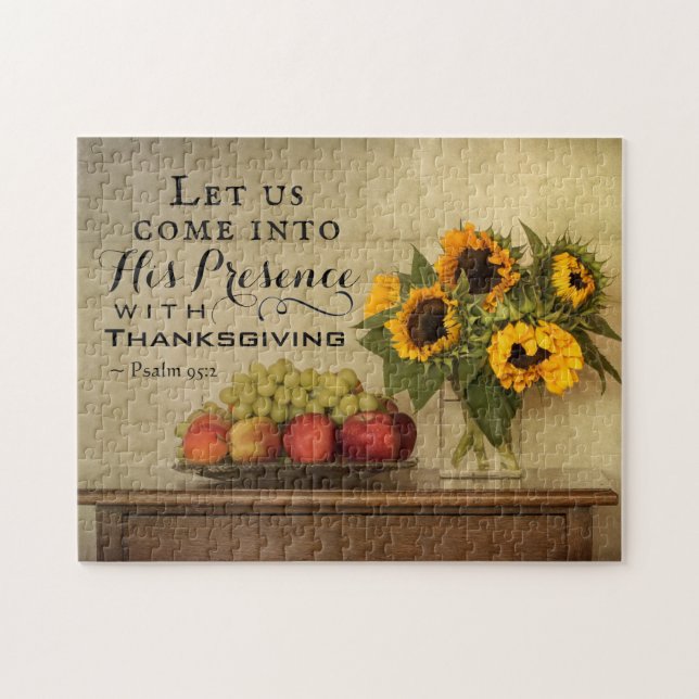 Psalm 95:2 Into His Presence with Thanksgiving Jigsaw Puzzle (Horizontal)
