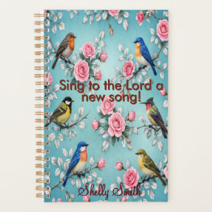 Psalm 96:1 Personalised Floral Bird Planner