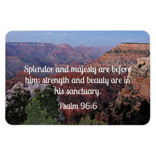 Psalm 96:6 Bible verse of worship and praise Magnet