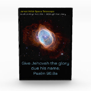 Psalm 96:8a on James Webb Space Telescope Image Photo Block