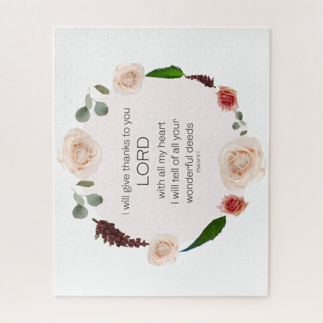 Psalm 9:1, Bible Verse Jigsaw Puzzle (Vertical)