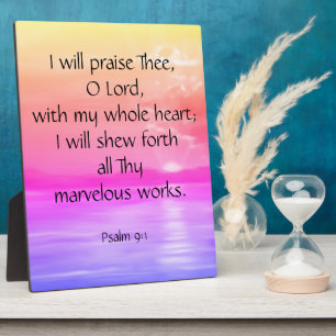 Psalm 9:1   Plaque