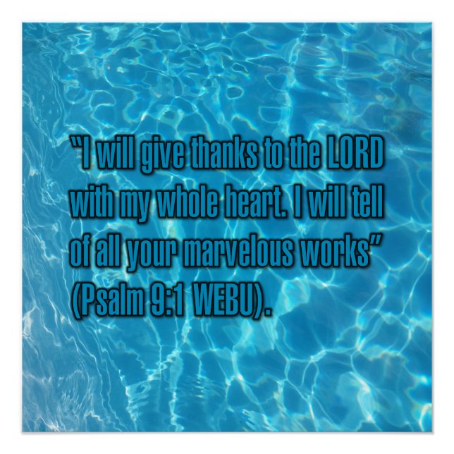 Psalm 9:1 WEBU Poster (Front)