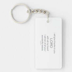Psalm 9, I will give thanks to you LORD, Key Ring