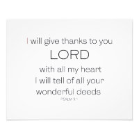 Psalm 9,  I will give thanks to you LORD,