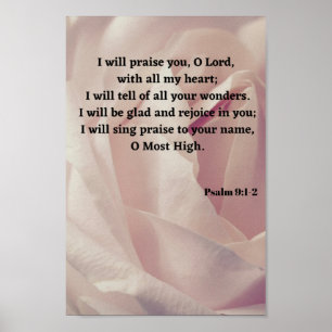 Psalm 9 Praise God Bible Verse Poster
