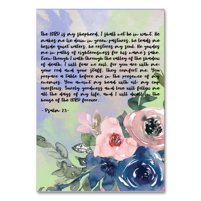 Psalm Bible Verse Card (Back)