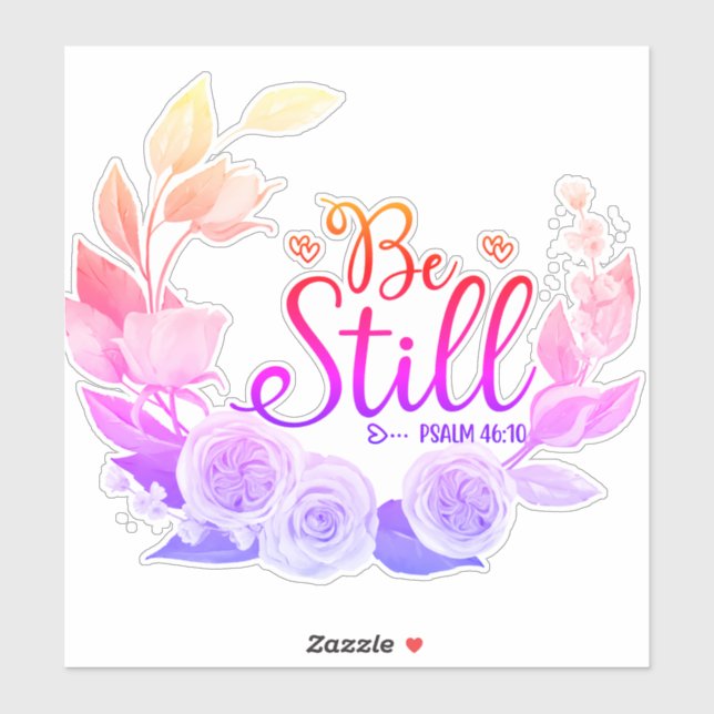 Psalm Christian Bible Verse Stickers - Be Still (Sheet)