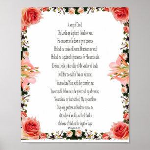 Psalm, Floral Border, Value Poster Paper (Matte)