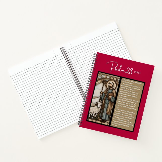 Psalm Message - Psalm 23 - 8.5 x 11 - Spiral Notebook (Inside)