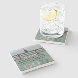 Psalm Message - Psalm 46-10 - Square Stone Coaster