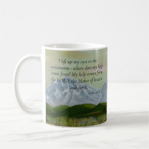 Psalm Scripture Rustic Mountain Nature Scene  Coffee Mug