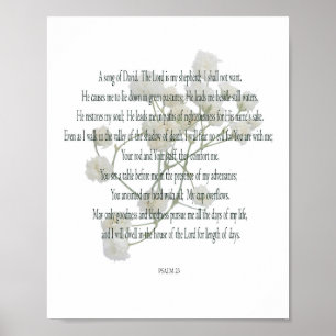 Psalm, White Flower, Value Poster Paper (Matte)