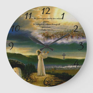 Psalms 100:5 Christian Faith prayer  Large Clock