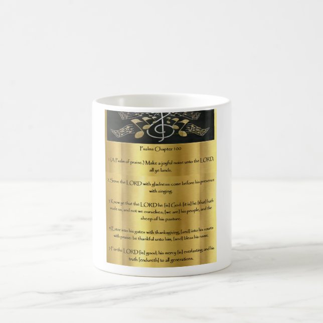Psalms 100 - Gold Coffee Mug (Center)
