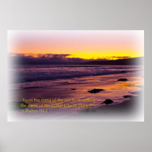 Psalms 113:3 White Vignette Poster