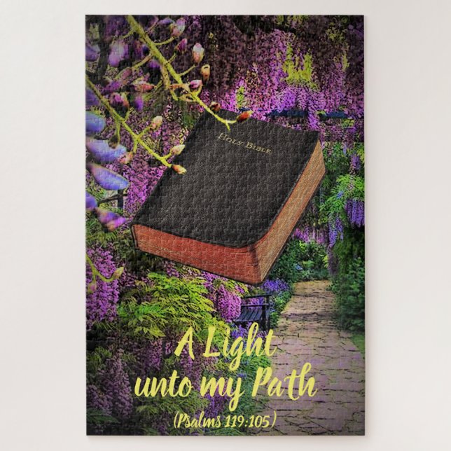 Psalms 119 Bible verse "A light unto my Path" Jigsaw Puzzle (Vertical)