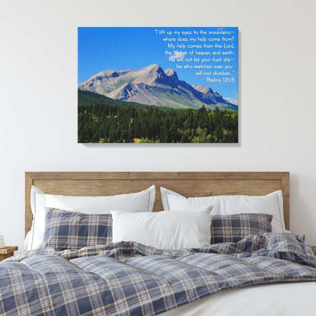 Psalms 121:1-3 canvas print (Insitu(Bedroom))