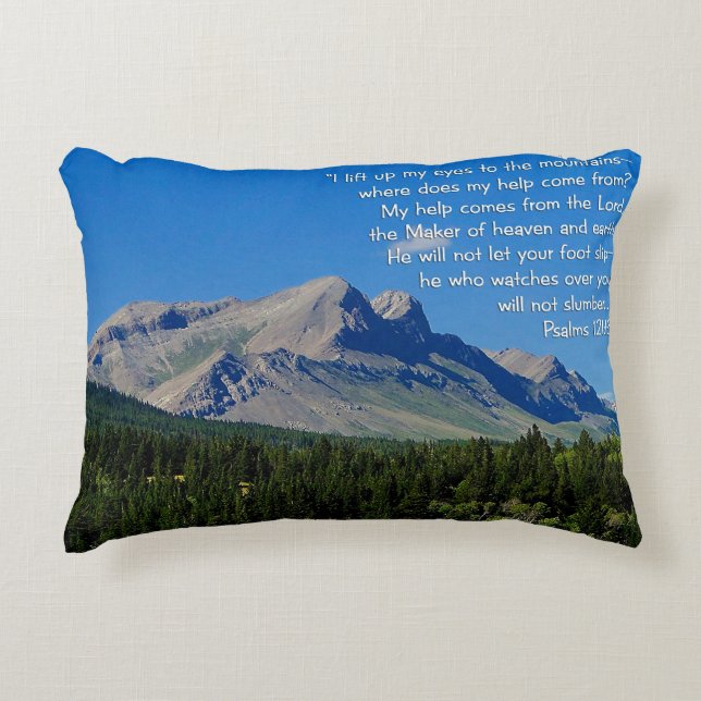 Psalms 121:1-3 decorative cushion (Front)