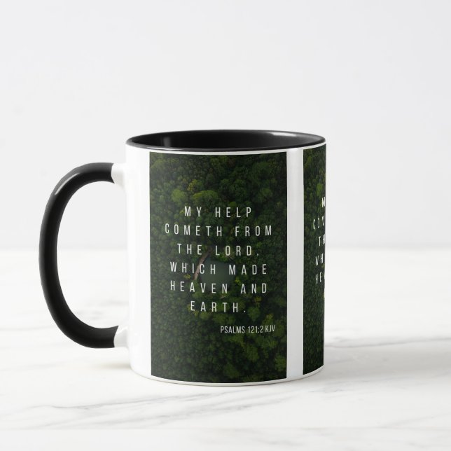 Psalms 121:2 KJV Bible Scripture Pic Two-Tone Mug (Left)