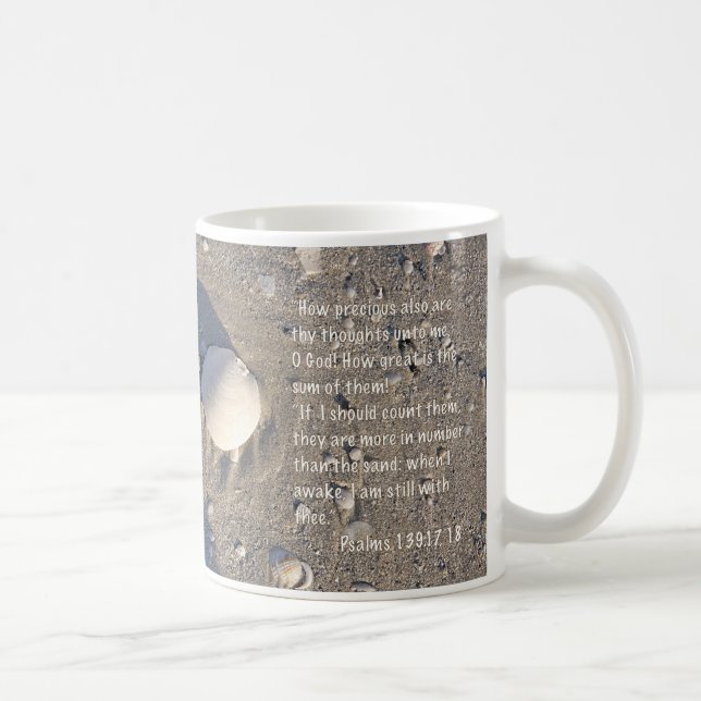 Psalms 139: 17-18, Shell Version Coffee Mug (Right)