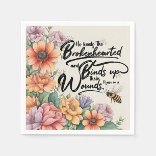 Psalms 147:3 Christian Bible Verse Image Napkin